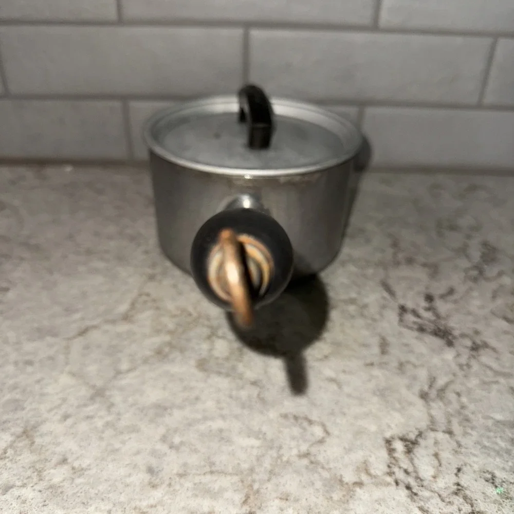 Vintage WEAR-EVER Aluminum Tacuco No. 701  Pot Sauce Pan Lid Long Wood Handle